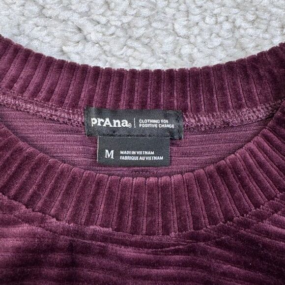 Prana Escambia Velour Pullover Sweatshirt Purple - Picture 4 of 7